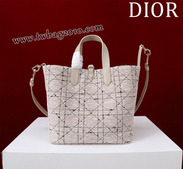 Dior专柜新款迪奥高仿原单藤格纹图案Toujours竖版手袋时尚托特购物包 djfk1680